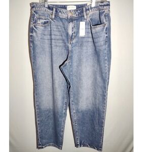 Lane Bryant Boyfriend Jeans Mid‎ Rise Med Wash Denim Size 14 38 Waist/27 Inseam